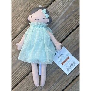 Cloud Island Plush Soft Cloth Baby Doll Ragdoll Green Tulle Dress Lovey Girl Toy